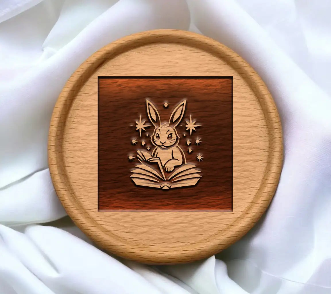  Rabbit Reading Book SVG - Vector Illustration SVG