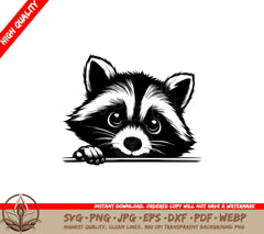 Raccoons Adorable Peek SVG PNG JPG AI PDF DXF EPS WebP 
