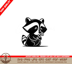 Raccoons Floral Sniff SVG - Digital Download 
