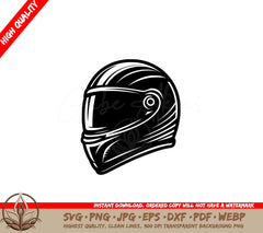 Racing Helmet SVG PNG JPG AI PDF DXF EPS and WebP - Digital Download 
