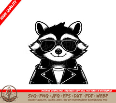 Rad Raccoon Rocker SVG Cut File  Instant Download 
