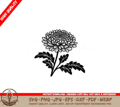 Radiant Chrysanthemum SVG PNG JPG AI PDF DXF EPS WebP - Digital Download 
