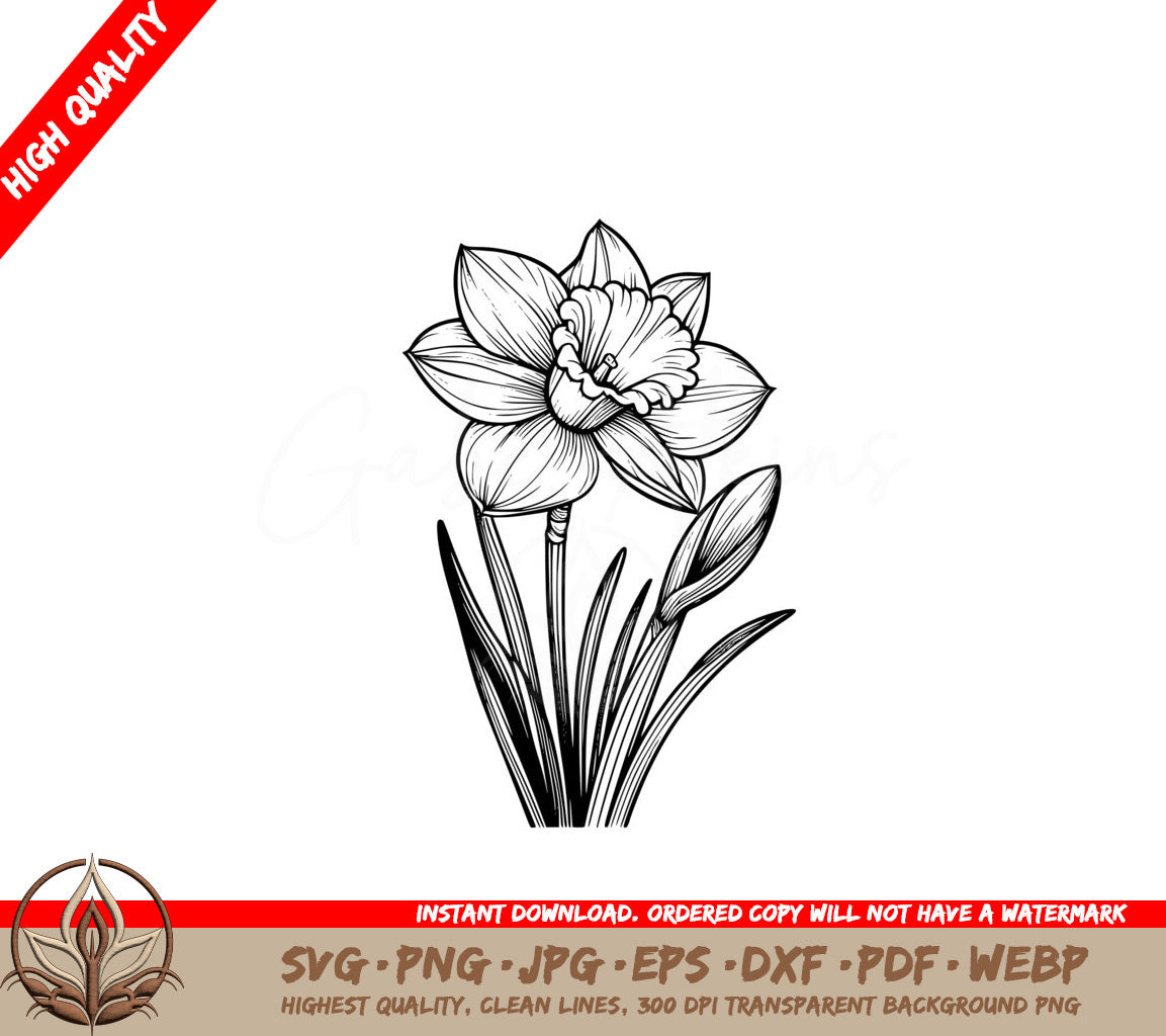 Radiant Daffodils SVG Cut File Download 
