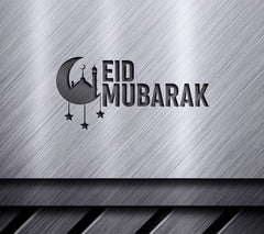 Eid Mubarak  Crescent Moon & Stars SVG Design SVG