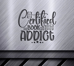 Certified Book Addict SVG Design SVG