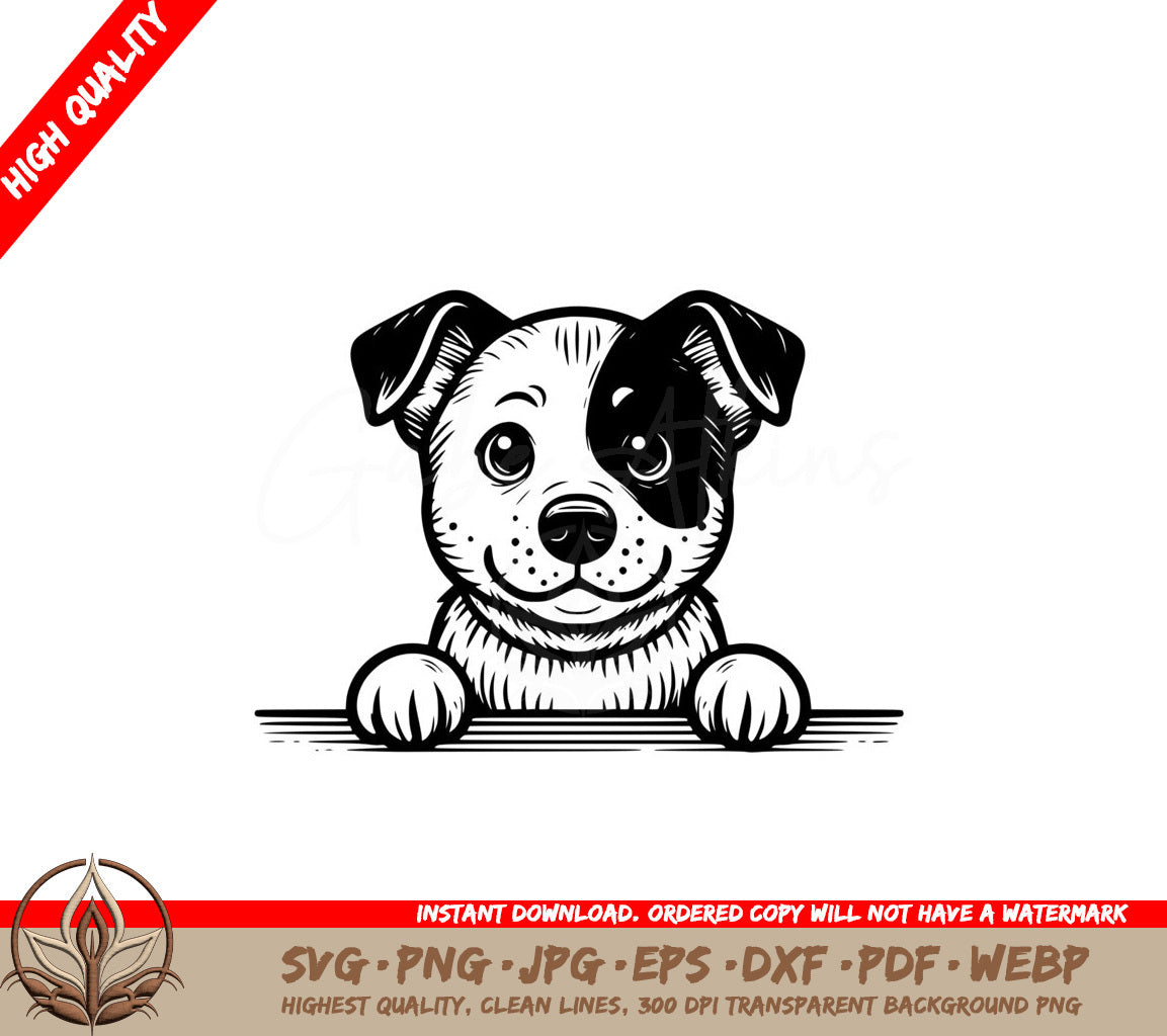 Red Heeler Peeking SVG Cut File Download - Dog Peek Design for Cricut Silhouette and More 
