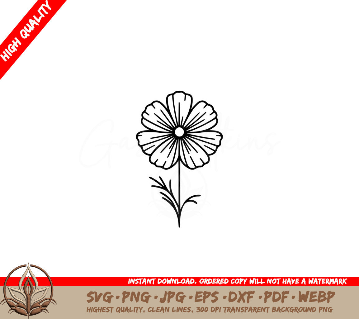 Refined Cosmos Flower SVG