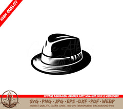 Regal Fedora Charm SVG Cut File Download 
