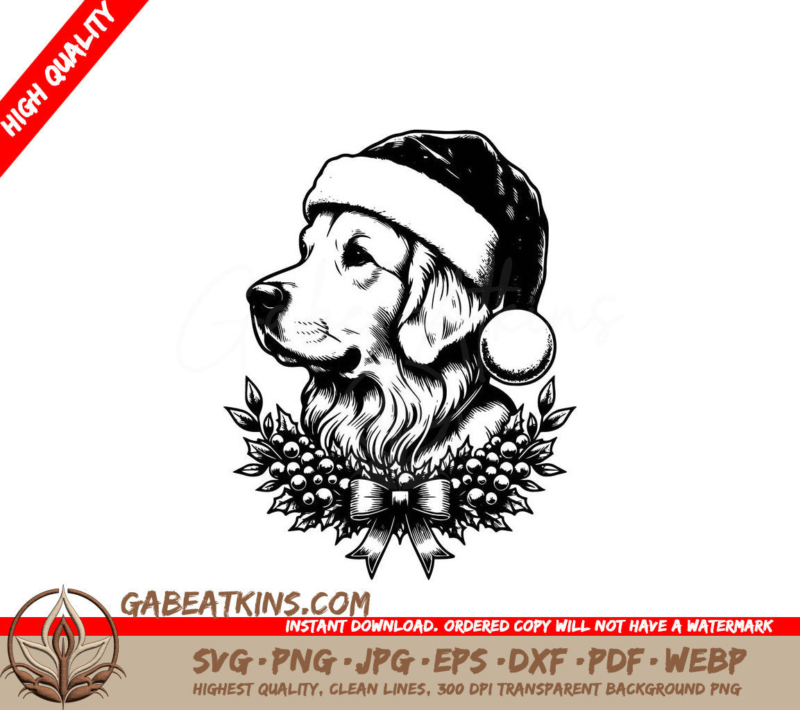  A Dog Wearing A Santa Hat SVG - Regal Santa Pup SVG