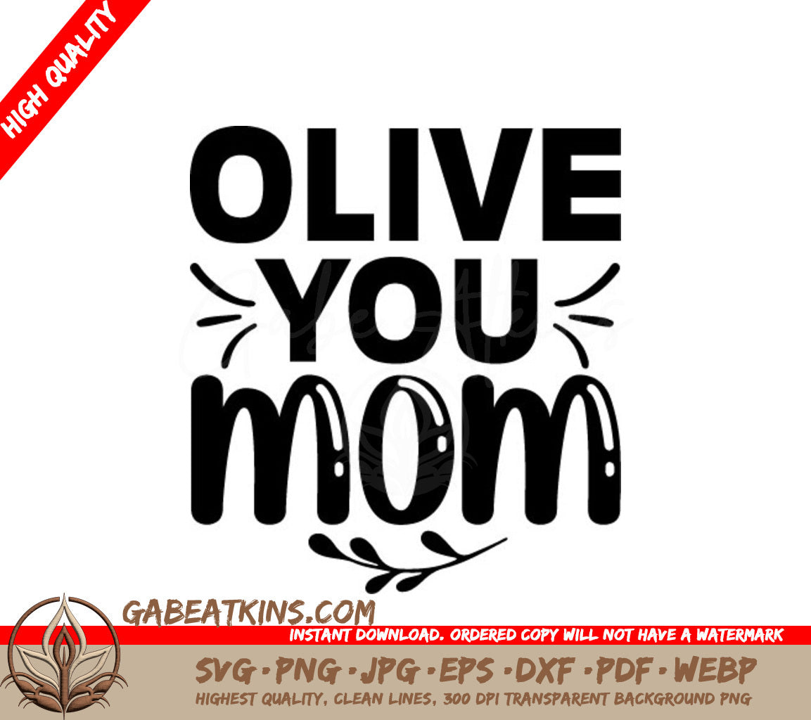  Olive You Mom Reindeer SVG Design SVG