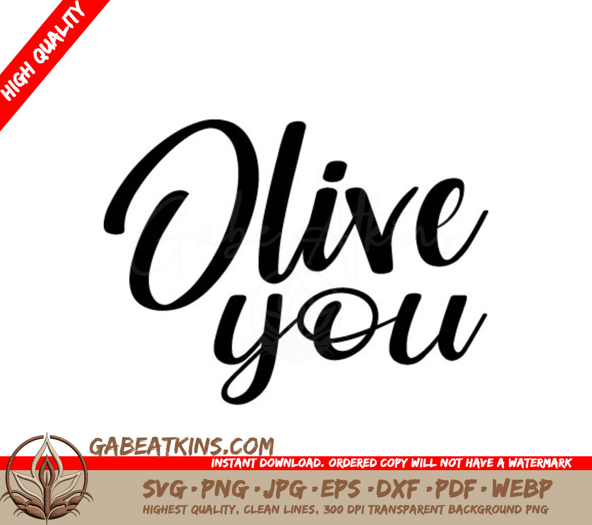 Olive You SVG -  Reindeer Design SVG