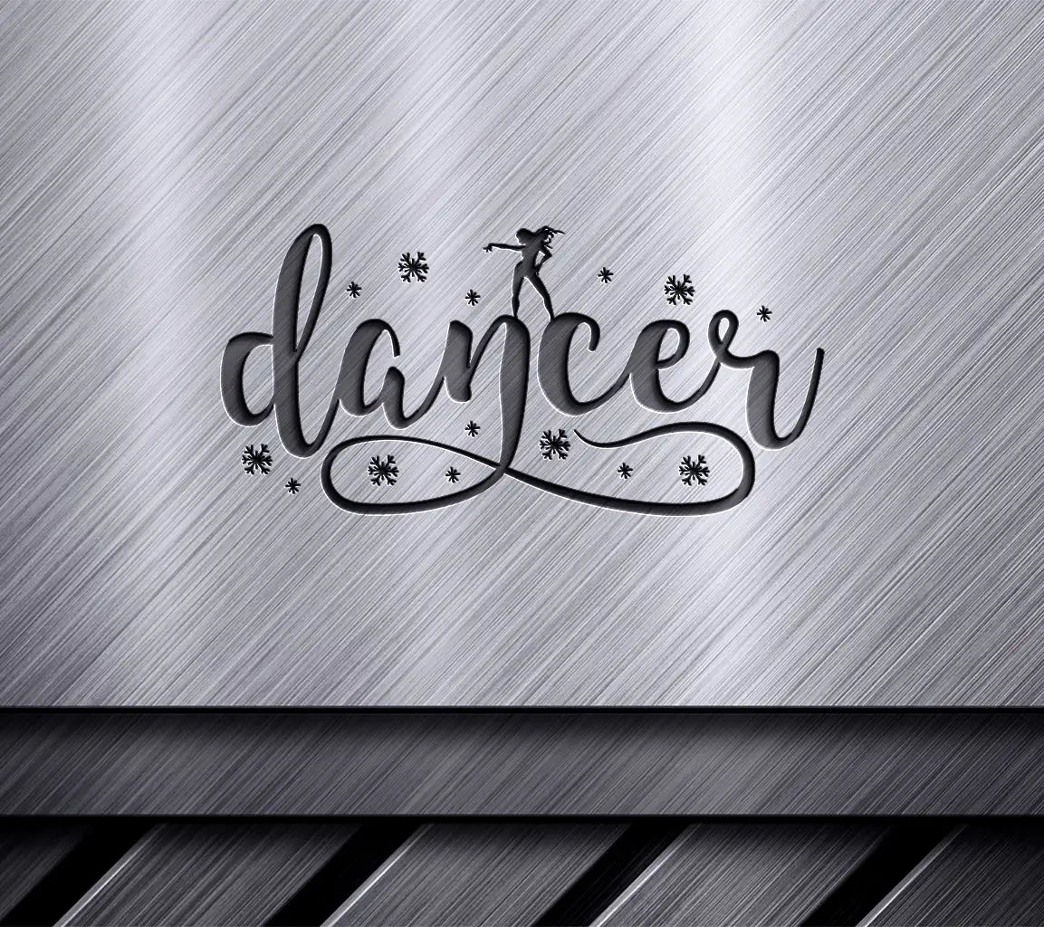 Word Dancer Silhouette with Snowflakes SVG - Reindeer Name SVG