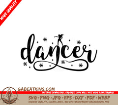 Word Dancer Silhouette with Snowflakes SVG - Reindeer Name SVG