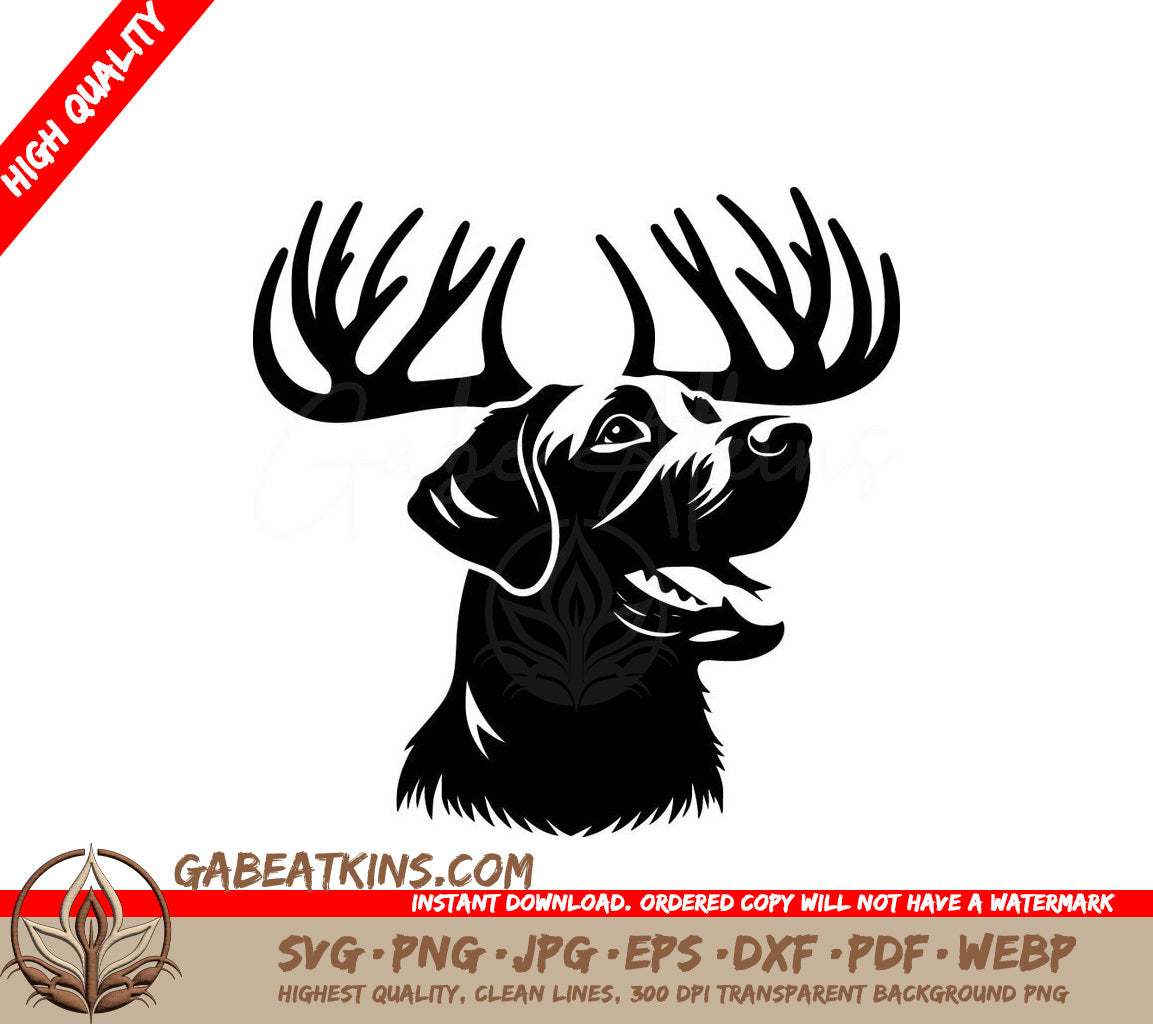  A Dog With Antlers SVG - Reindeer Dog Joy SVG