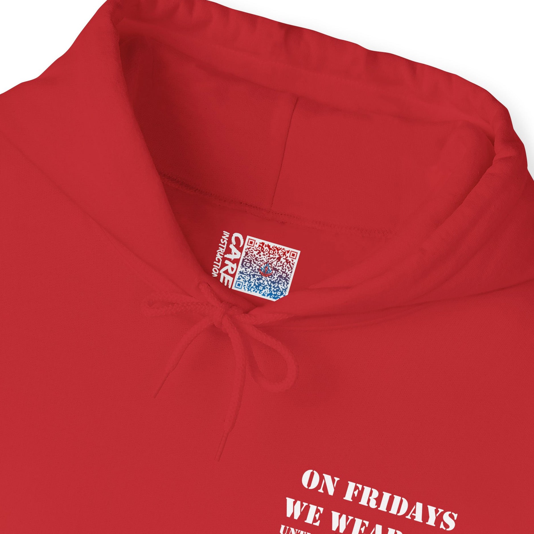 Remember Everyone Deployed Hoodie | We wear Red on Fridays to honor Al | Deployed Hoodie - Close Up