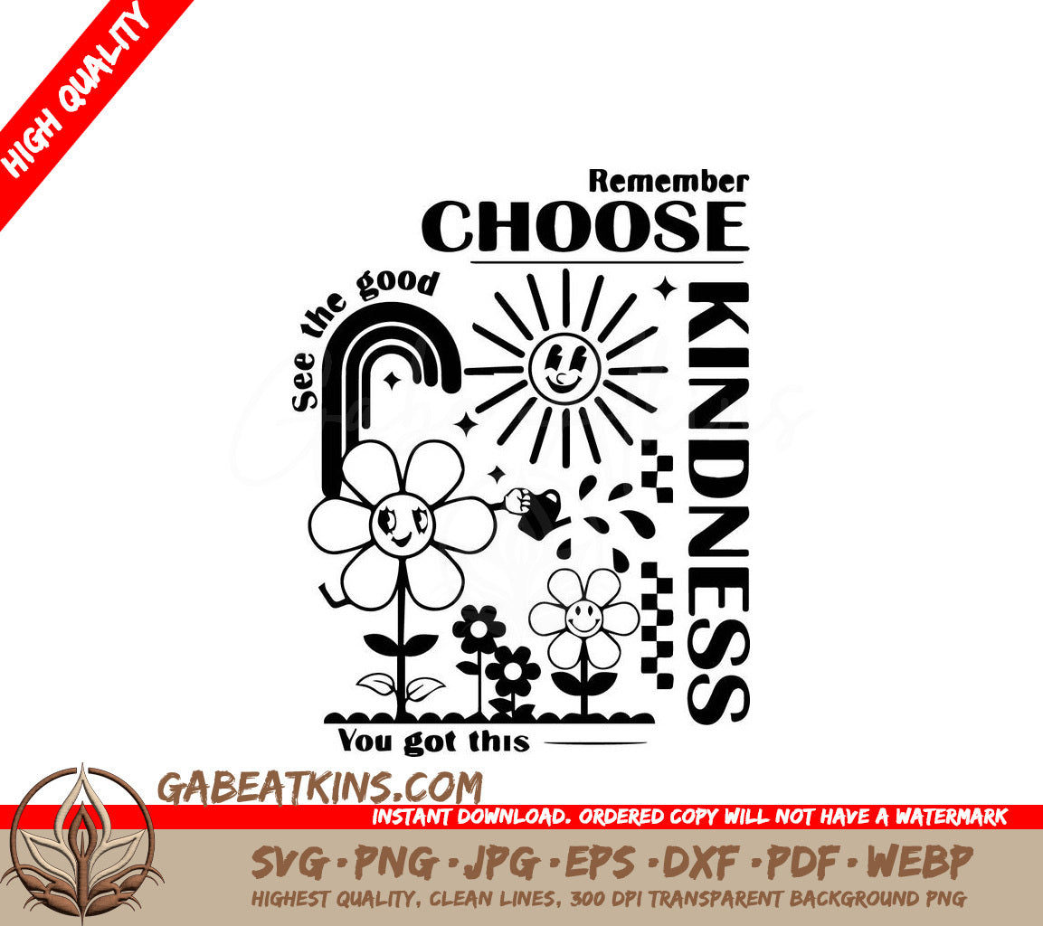 A Black And White Poster That Says  Remember Choose Kindness  SVG - Remember Choose Kindness SVG SVG