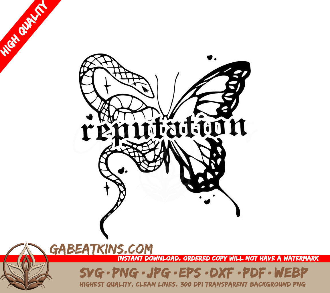  A Butterfly With The Word Reputation On It SVG - Reputation SVG, Butterfly and Reputation Snake SVG SVG