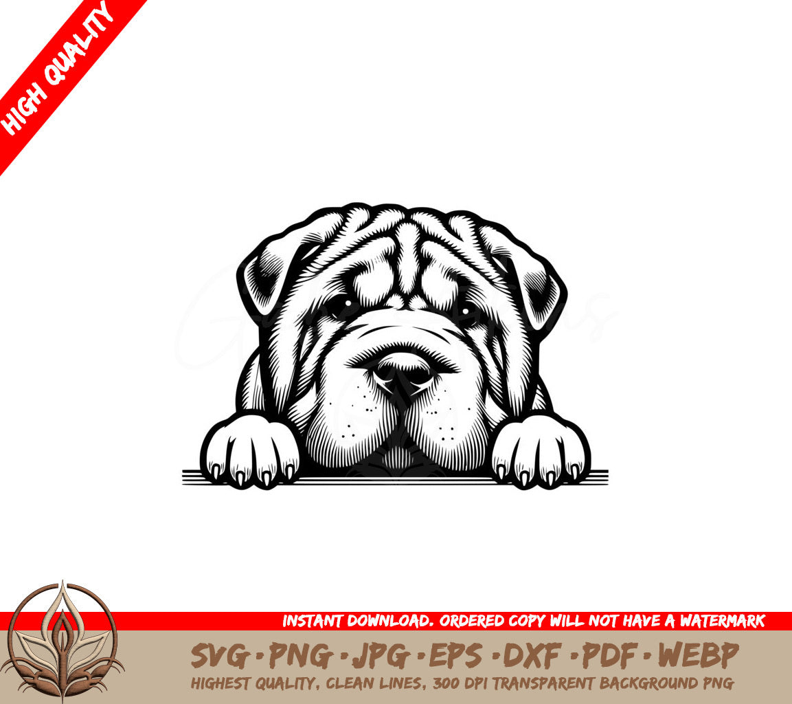 Resting Shar Pei SVG 
