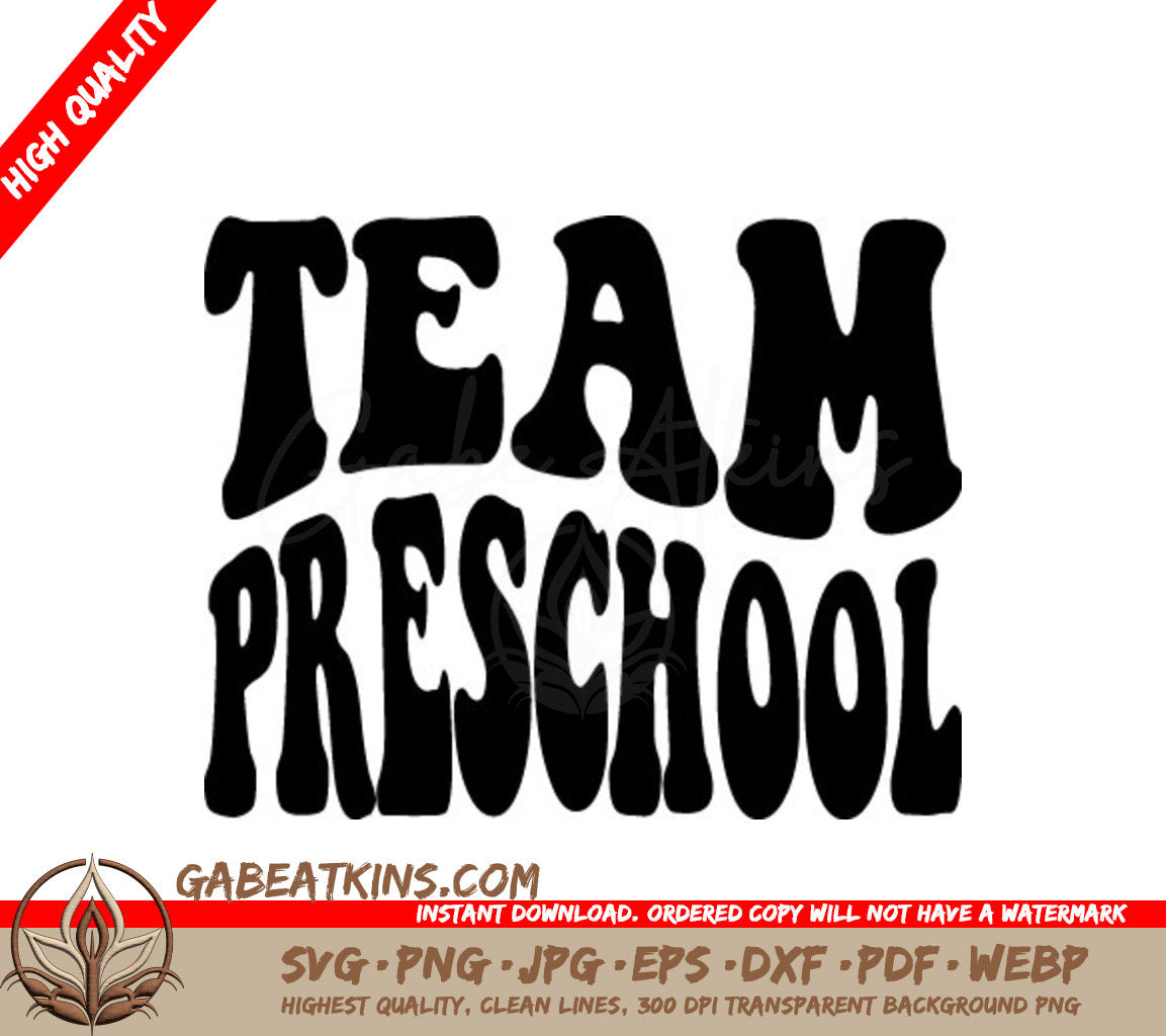  Team Preschool SVG - Retro Back to School Design SVG