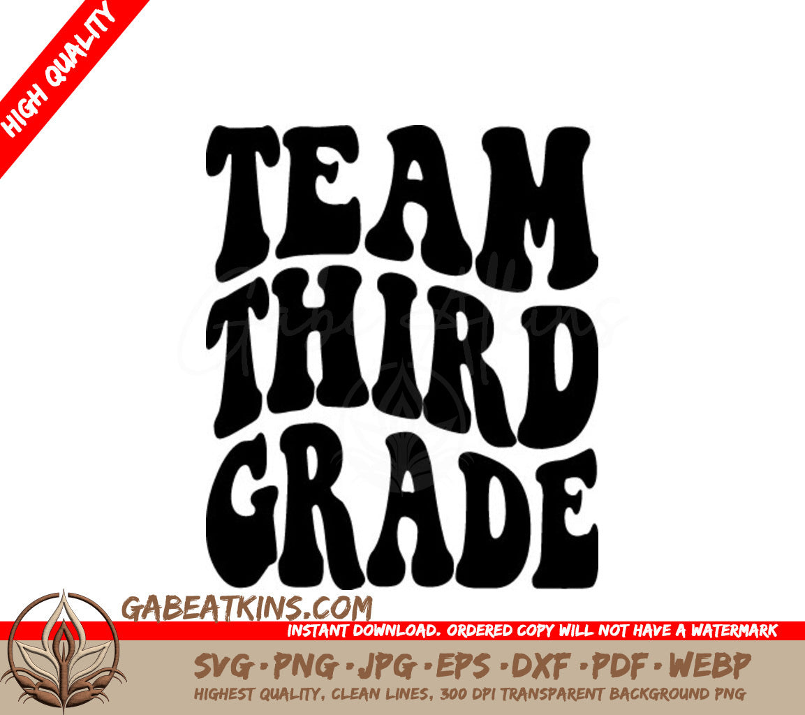 Retro Third Grade Team SVG -  Design SVG