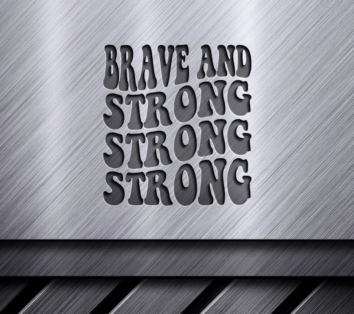 Retro Breast Cancer Awareness Brave & Strong SVG SVG