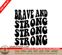 Retro Breast Cancer Awareness Brave & Strong SVG SVG