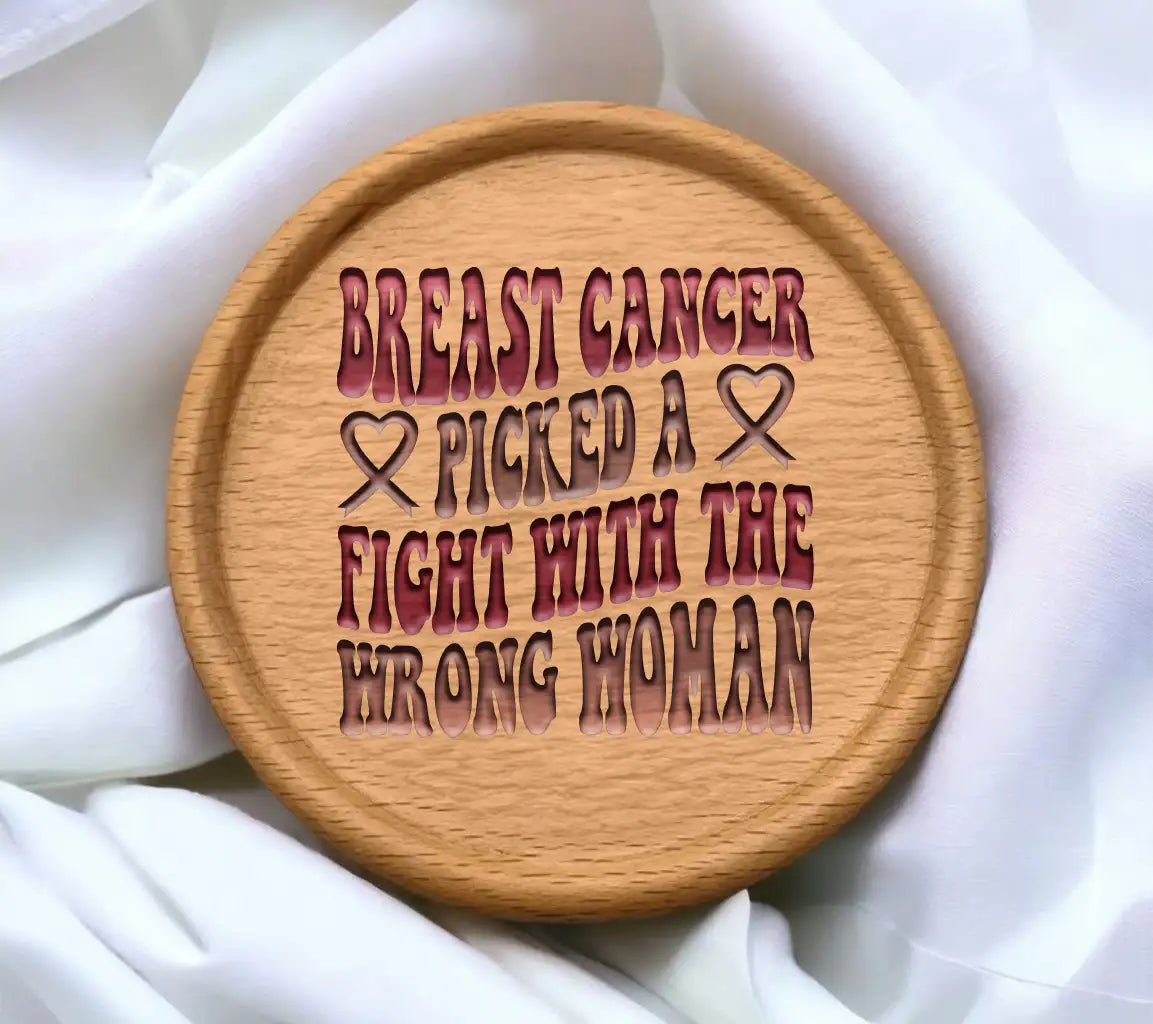 ## Breast Cancer Warrior SVG Picked The Wrong Woman Retro Design SVG