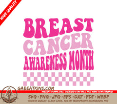 Retro Checkered Breast Cancer Awareness Month SVG SVG