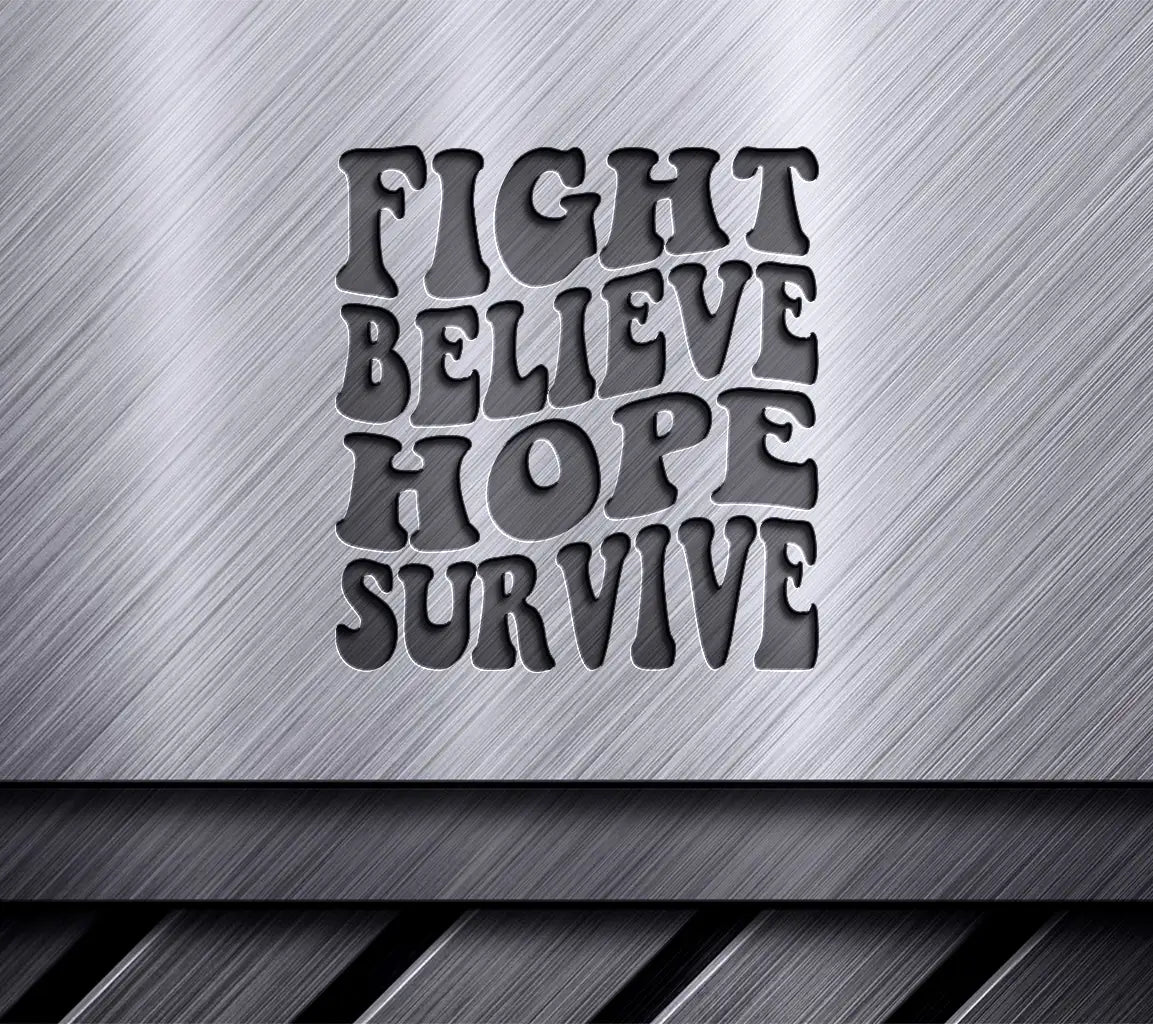 Pink Retro Breast Cancer Fight Believe Hope Survive SVG Design SVG