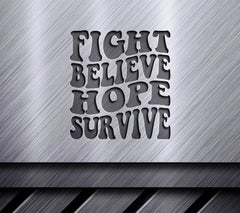 Retro Breast Cancer Awareness Fight Believe Hope Survive SVG SVG