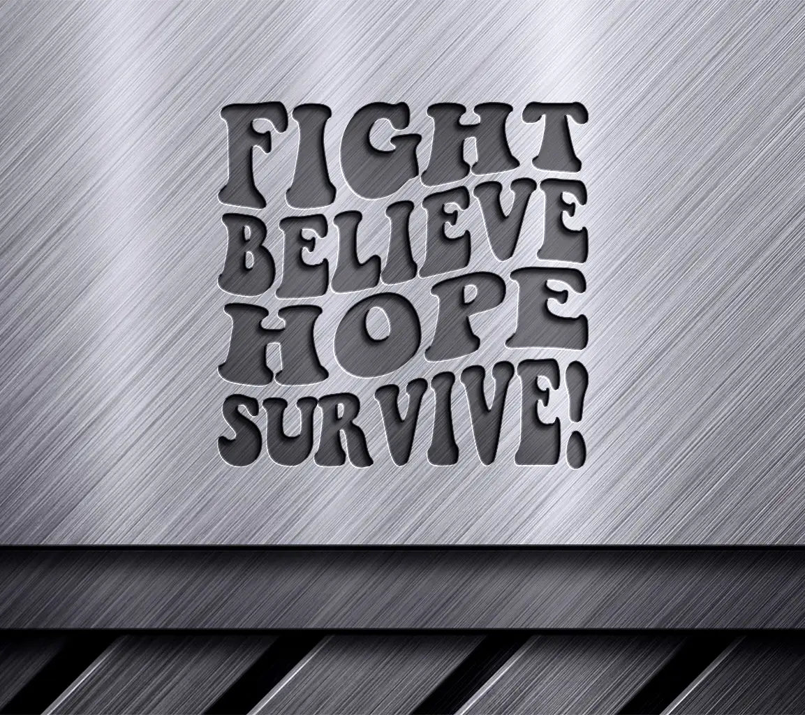 Pink Retro Breast Cancer Fight Believe Hope Survive SVG Design SVG