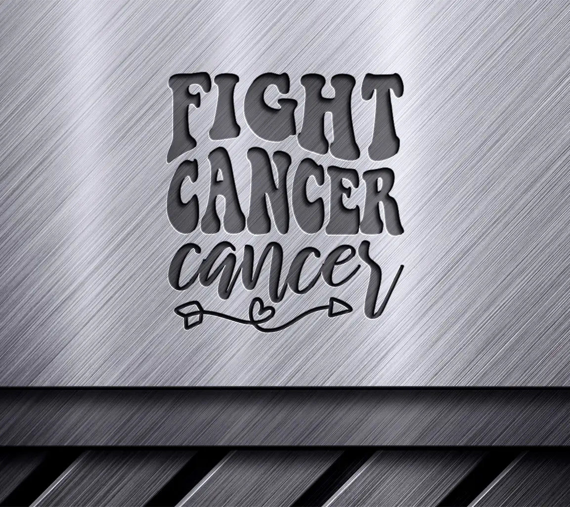 Retro Pink & White Fight Cancer SVG Design SVG