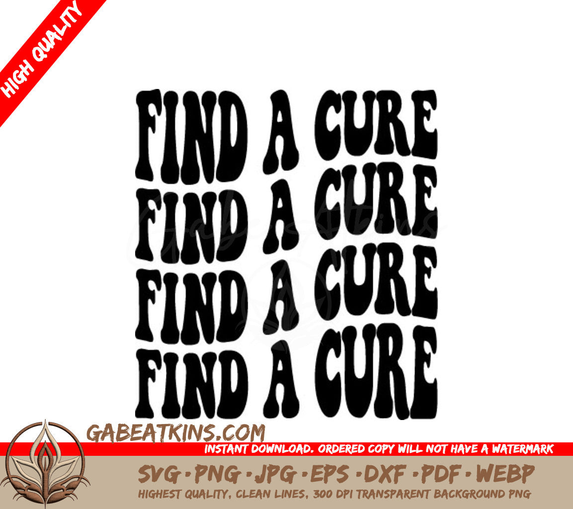 Retro Breast Cancer Awareness Find A Cure SVG Design SVG