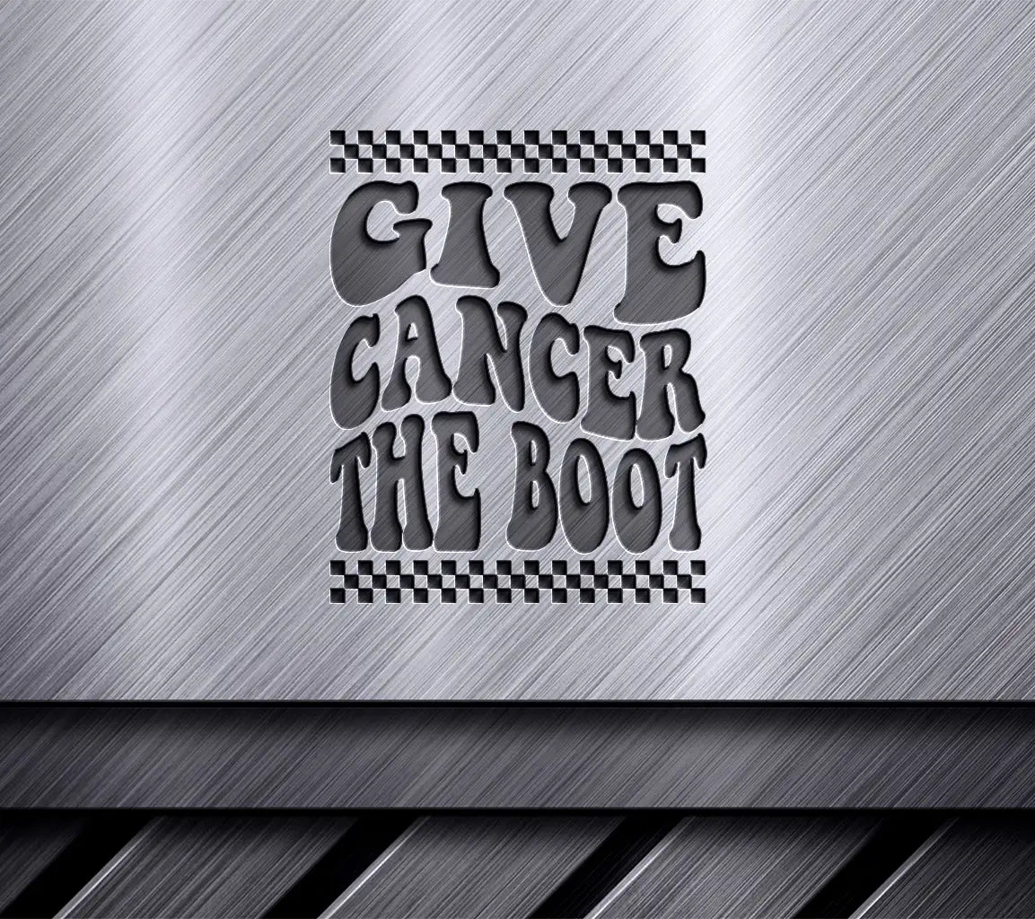 Retro Pink Give Cancer The Boot SVG Design SVG