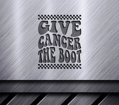 Retro Pink Give Cancer The Boot SVG Design SVG