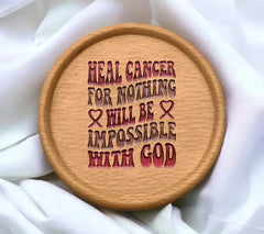 Heal Cancer For Nothing Is Impossible With God SVG - Retro Breast Cancer Design SVG