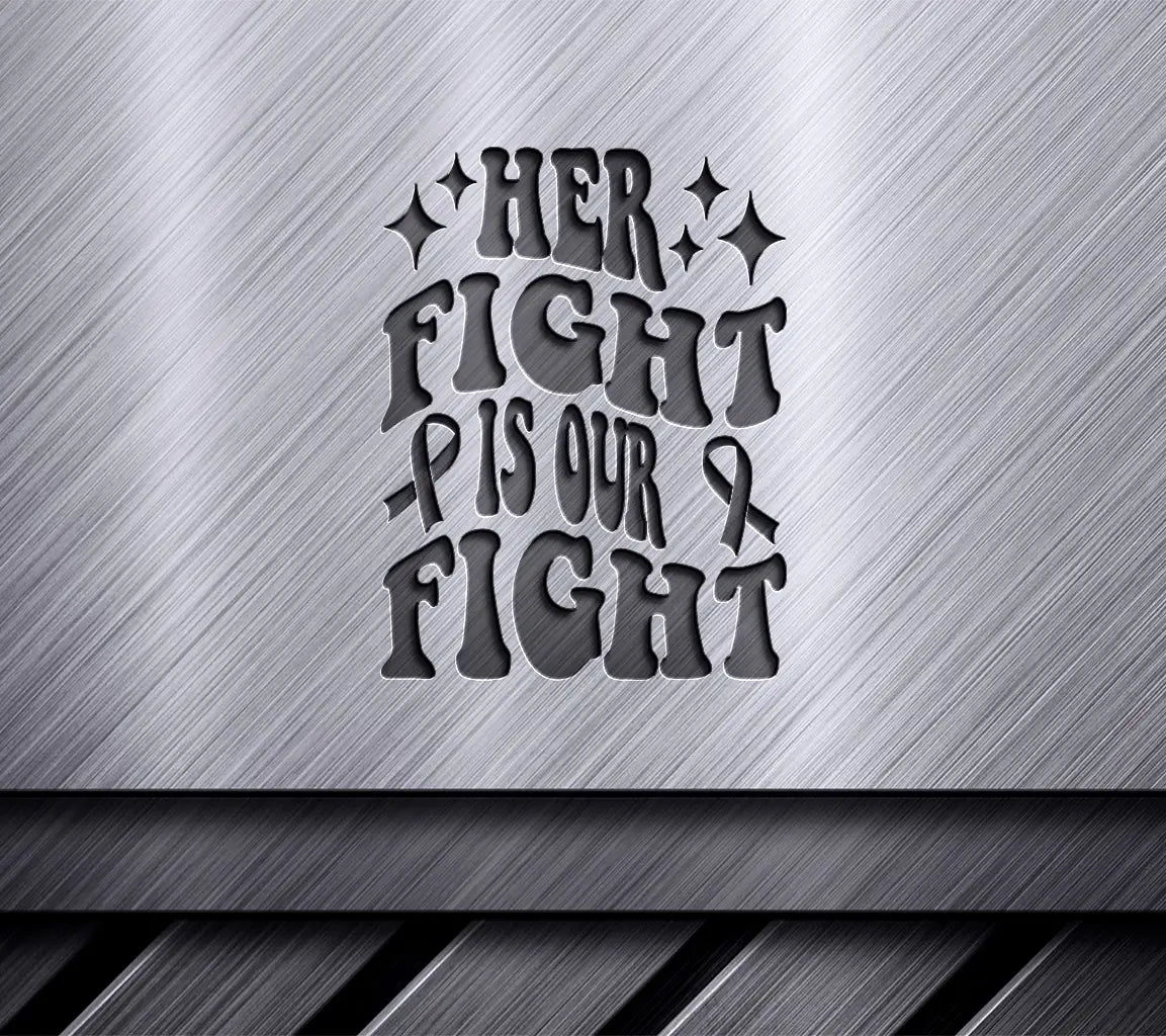 Retro Pink Breast Cancer Awareness Her Fight Is Our Fight SVG SVG