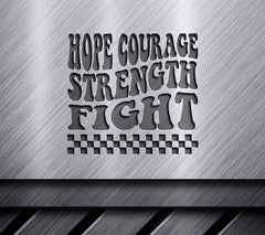 Retro Breast Cancer Hope, Courage, Strength Fight SVG Design SVG