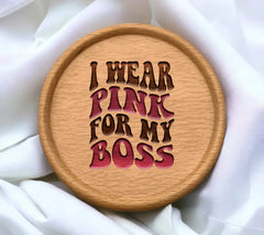 Retro Pink Ribbon Boss SVG - I Wear Pink For My Boss SVG