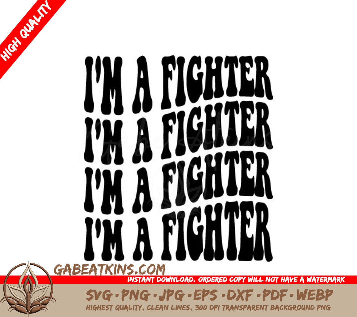 Im A Fighter Retro Breast Cancer Awareness SVG Design SVG