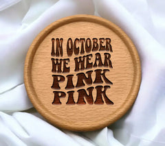 In October We Wear Pink - Retro  SVG Design SVG