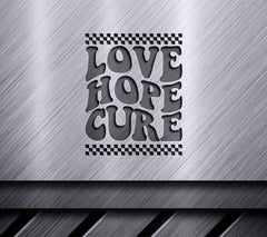 Retro Pink & White Love Hope Cure SVG for Breast Cancer Awareness SVG