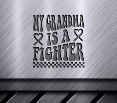 Retro Breast Cancer My Grandma Is A Fighter SVG Poster SVG