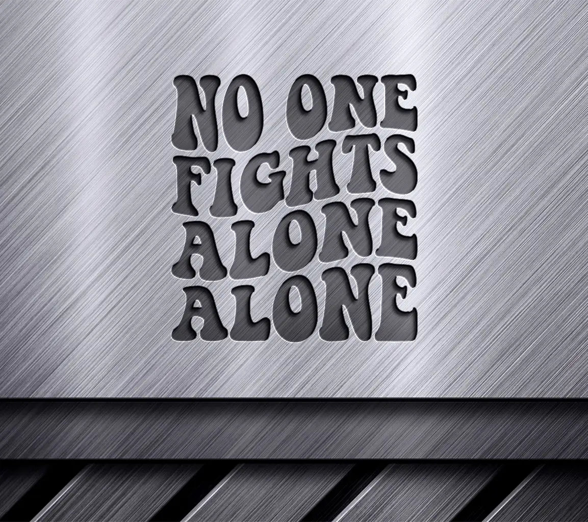 Retro Breast Cancer Awareness No One Fights Alone SVG Design SVG