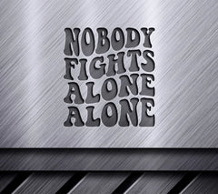 Retro Breast Cancer Awareness Nobody Fights Alone SVG Design SVG