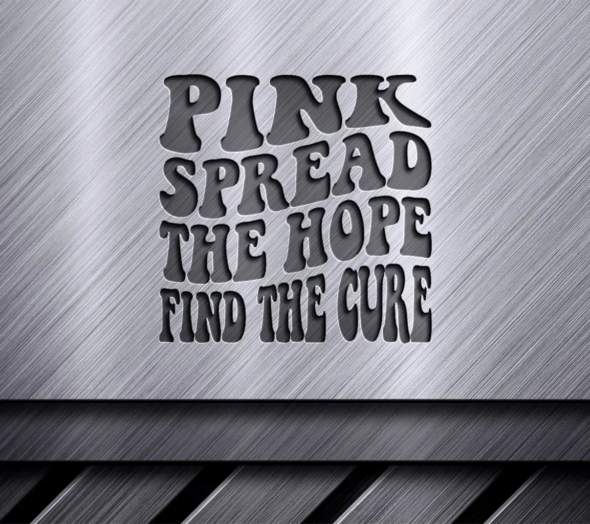 Retro Pink Ribbon Breast Cancer Awareness SVG - Spread The Hope, Find The Cure SVG