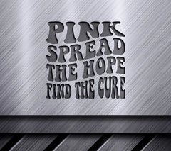 Retro Pink Ribbon Breast Cancer Awareness SVG - Spread The Hope, Find The Cure SVG