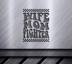 Pink Retro Wife Mom Fighter SVG - Breast Cancer Awareness SVG