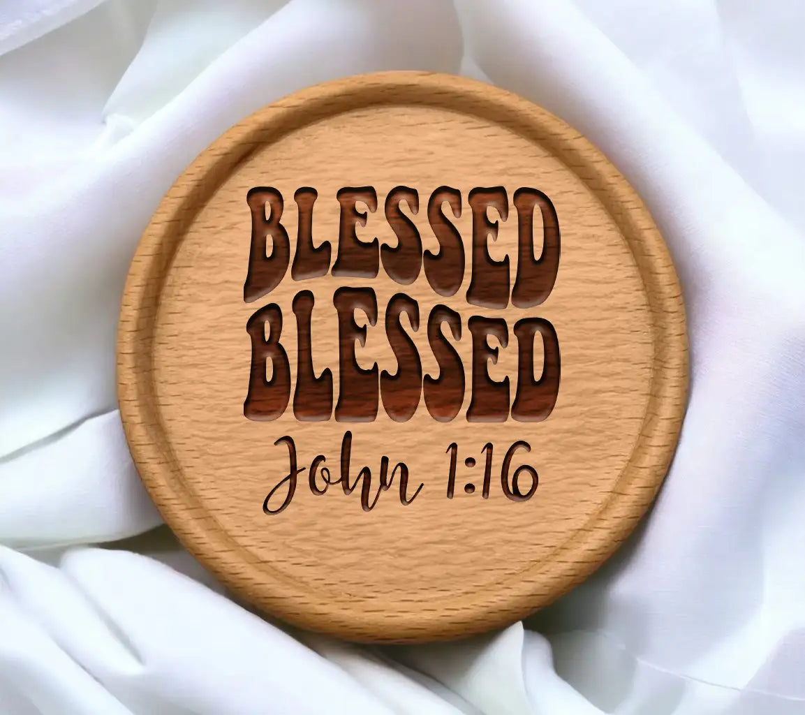 Retro Blessed SVG - White Background, Bible Verse, John SVG