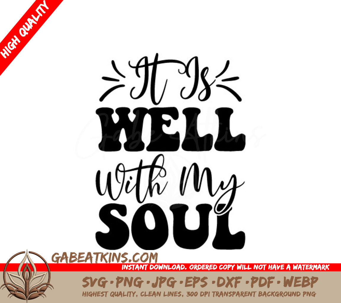 Retro Christian It Is Well With My Soul SVG Design SVG